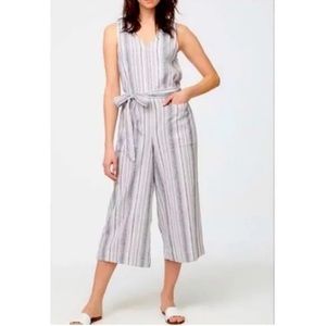 Beachlunchlounge stripped linen/cotton jumpsuit Size M